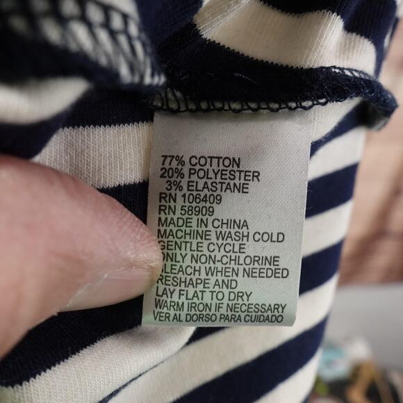 New! Cremieux Dress Womens XS Navy Ivory Striped Noah Knit High Neck A-Line NWT - Picture 12 of 13